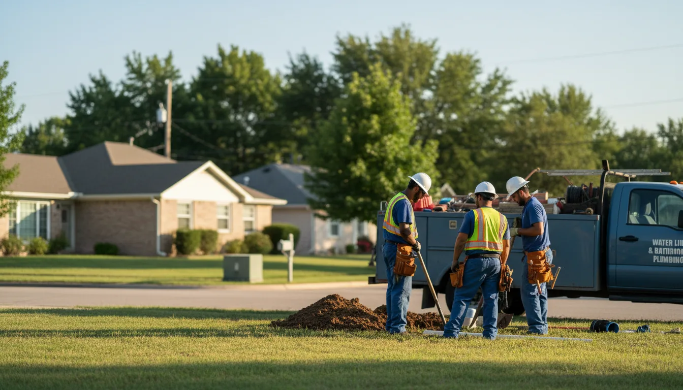 Residential water line and bathroom plumbing service in Bunker Hill, IN